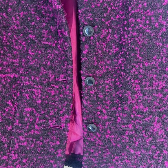 Bridgetown Collection Purple Tweed Fringe Trim Wool Blend Blazer Size 12 - Picture 5 of 10